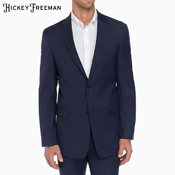 2PC SUIT Hickey Freeman Navy Blue Men's Wool Classic Blazer Jacket Pants 42R - Picture 12 of 12